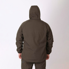 Мужская демисезонная Куртка Softshell с капюшоном / Водонепроницаемый Бушлат на флисе олива размер 50 - изображение 4