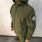 Чоловіча водонепроникна Куртка Softshell з капюшоном та вентиляційними блискавками олива розмір 3XL - зображення 3