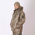 Чоловіча демісезонна Куртка Softshell з капюшоном / Водонепроникний Бушлат на флісі піксель розмір 52 - зображення 3