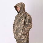 Чоловіча демісезонна Куртка Softshell з капюшоном / Водонепроникний Бушлат на флісі піксель розмір 52 - зображення 4