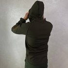 Чоловіча водонепроникна Куртка Softshell з капюшоном та липучками під шеврони олива розмір XS - зображення 5