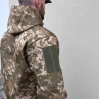 Мужская демисезонная Куртка с капюшоном Softshell на флисе пиксель размер 50 - изображение 7