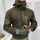 Мужская демисезонная Куртка SoftShell с капюшоном и дополнительными карманами олива размер S - изображение 1