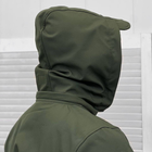 Чоловіча демісезонна Куртка SoftShell з капюшоном та додатковими кишенями олива розмір 2XL - зображення 6