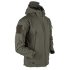 Мужская демисезонная Куртка с капюшоном Softshell Shark Skin 01 на флисе до -10°C олива размер XL - изображение 1