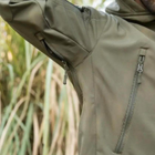 Мужская демисезонная Куртка с капюшоном Softshell Shark Skin 01 на флисе до -10°C олива размер XL - изображение 8