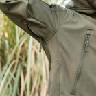 Мужская демисезонная Куртка с капюшоном Softshell Shark Skin 01 на флисе до -10°C олива размер XXXL - изображение 8