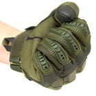 Плотные демисезонные перчатки на меху с защитными накладками и сенсорными пальцами хаки размер XXL - изображение 4