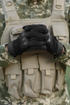 Зимние утепленные перчатки с косточками и сенсорными накладками черные размер L - изображение 4