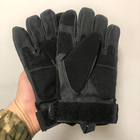 Плотные сенсорные перчатки с мембраной и защитными накладками черные размер L - изображение 7