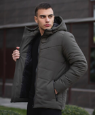 Зимняя мужская Куртка Pobedov "Dzen" до -18°C с капюшоном на силиконе хаки размер XL - изображение 4
