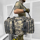 Прочная Сумка - Рюкзак для транспортировки вещей 65л / Водонепроницаемый Баул с системой Molle пиксель 63х39 - изображение 4