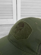 Стильна кепка з вишивкою Череп / Бейсболка з липучкою під шеврон хакі розмір універсальний - зображення 2