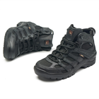 Легкі шкіряні Кросівки з сітчастими вставками чорні розмір 46 - зображення 5