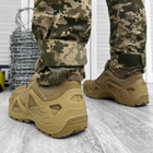 Кожаные мужские Кроссовки на прочной протекторной подошве койот размер 44 - изображение 3