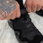 Шкіряні чоловічі Кросівки на міцній протекторній підошві чорні розмір 44 - зображення 2