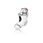 Серебряный шарм Пандора "Рождественский носок" 791773CZ.