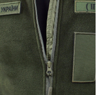 Тактична тепла флісова кофта олива ЗСУ армійська військова флиска військовим з липучками розмір 46 - зображення 4