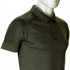 Футболка поло тактична 46 розмір S чоловіча військова армійська футболка ПОЛО POLO олива хакі для ЗСУ - зображення 3
