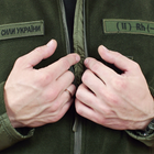 Тактична тепла флісова кофта олива ЗСУ армійська військова флиска військовим з липучками розмір 56 - зображення 6