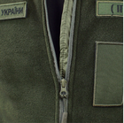 Тактична тепла флісова кофта олива ЗСУ армійська військова флиска військовим з липучками розмір 54 - зображення 4