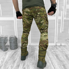 Чоловічі міцні Штани із накладними кишенями та манжетами / Щільні Брюки ріп-стоп мультикам розмір L - зображення 2