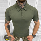 Мужское плотное Поло Combat с липучками под шевроны / Футболка приталенного кроя олива размер XL - изображение 1