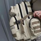 Водонепроникний Рюкзак із системою Molle / Міцний Ранець Oxford світлий беж 50х45х35 см - зображення 8
