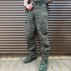 Чоловічі міцні Штани із накладними кишенями / Щільні Брюки ріп-стоп олива розмір 2XL - зображення 1