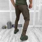 Мужские крепкие Брюки с накладными карманами и манжетами / Плотные эластичные Брюки Capture олива размер S - изображение 3