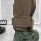 Мужские крепкие Брюки с накладными карманами и манжетами / Плотные эластичные Брюки Capture олива размер S - изображение 5
