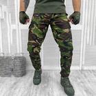 Чоловічі міцні Штани з накладними кишенями та манжетами / Щільні Брюки саржа мультикам розмір M - зображення 1