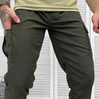 Мужские крепкие Брюки с накладными карманами / Плотные Брюки олива размер M - изображение 3