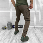 Мужские крепкие Брюки с накладными карманами и манжетами / Плотные эластичные Брюки Capture олива размер 2XL - изображение 3