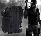 Мужской военный штурмовой рюкзак на две лямки 25 л черный - изображение 8