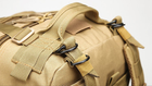 Вместительный военный походный рюкзак на две лямки 25 л цвет койот - изображение 5