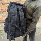 Армійський похідний рюкзак на плечі 70 л чорний - зображення 7
