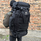 Армейский походный рюкзак на плечи 70 л черный - изображение 9