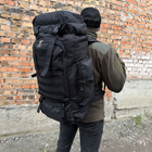 Армейский походный рюкзак на плечи 70 л черный - изображение 10