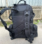 Тактический рюкзак с тремя подсумками на плечи 55 л черный - изображение 8
