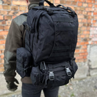 Тактический рюкзак с тремя подсумками на плечи 55 л черный - изображение 10