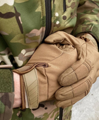 Плотные сенсорные перчатки SoftShell с прорезиненным покрытием и защитными накладками койот размер L - изображение 2