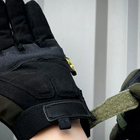 Плотные перчатки M-Pact с защитными пластиковыми накладками хаки размер M - изображение 6