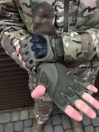 Плотные беспалые Перчатки Oakley Pro с защитными накладками хаки размер XL - изображение 3