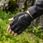 Плотные беспалые Перчатки Mechanix с защитными резиновыми накладками черные размер универсальный - изображение 3