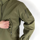Чоловіча флісова Куртка Softshell з капюшном та вентиляційними блискавками олива розмір XXXL - зображення 4