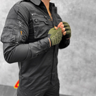 Прочный мужской Костюм F16 Рубашка + Брюки / Полевая Форма рип-стоп черная размер L - изображение 3