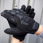 Плотные перчатки M-Pact с защитными пластиковыми накладками черные размер L - изображение 4