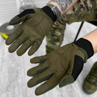 Плотные сенсорные перчатки с защитными карбоновыми накладками хаки размер L - изображение 2