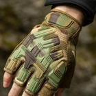 Плотные беспалые Перчатки Force с защитными резиновыми накладками камуфляж размер L - изображение 4